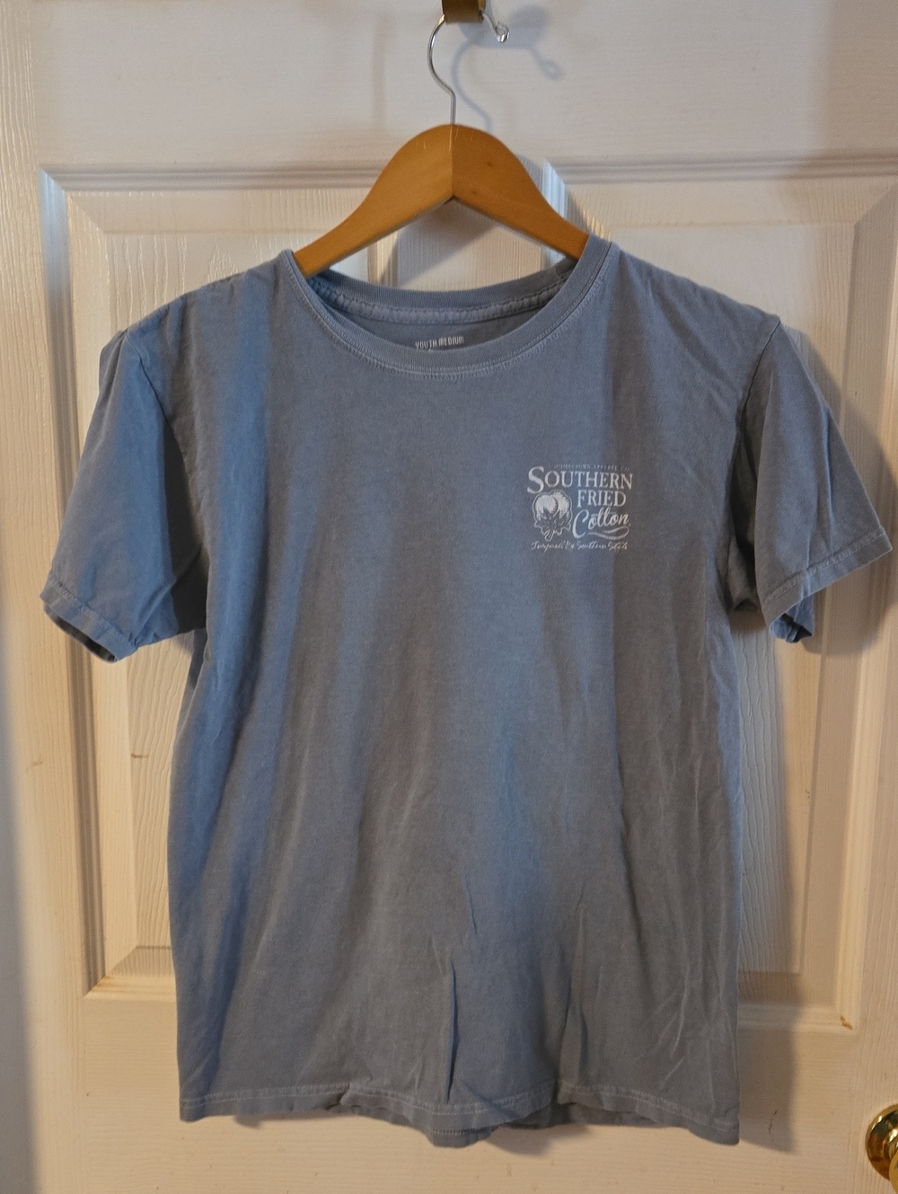 Southern Fried Cotton Dusty Blue Short Sleeve Logo Tee